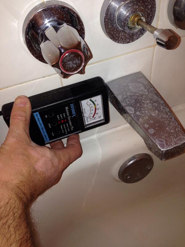 inspectscalgary's tweet photo. Looks good from the inside but the moisture meter was off the scale. http://t.co/qCEfJ6wLEA