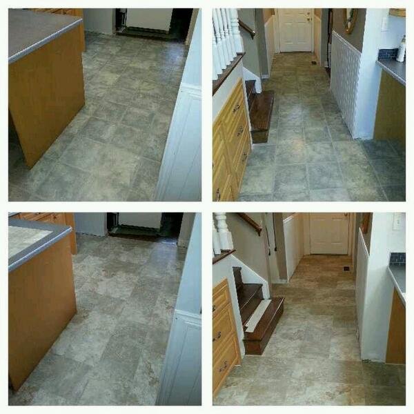 hallmarkinstall's tweet photo. Before and after of a vinyl installation in a kitchen and hallway. http://t.co/Xj08BuBB6B