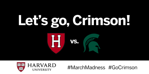 Harvard's tweet photo. Cheering on @hoopsatharvard tonight? Let's #GoCrimson! #MarchMadness http://t.co/QyTWKOVa9O
