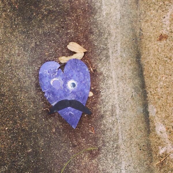 Fierless's tweet image. Even discarded valentines have cool #mustaches these days... #artaroundtown