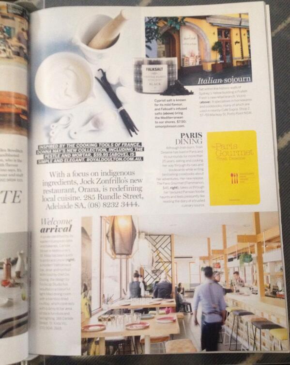 AddieWootten's tweet photo. Nice to see @unclestkilda in @VogueLiving magazine and a glimpse of @Wootten_ #aprons Thanks @QantasAirways #lounge http://t.co/svbFUMloio