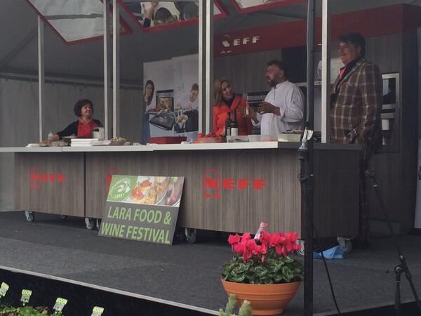 Lara food and wine festival such a great day...demo with frank from movida