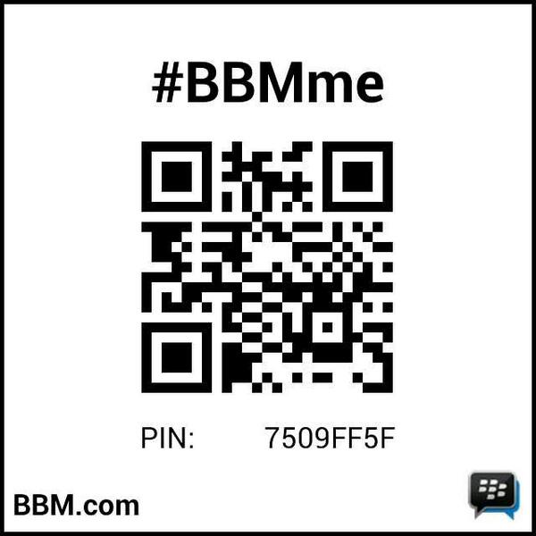 #BBMme PIN: 7509FF5F
pin.bbm.com/7509FF5F