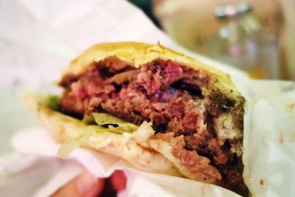manilafood's tweet photo. I know it looks like a mess here but Elbert's Cheesesteak's Umami Burger (php550) is definitely a must-try. http://t.co/A6EU4m3mv0