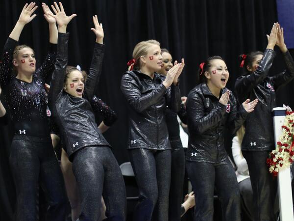 Pac12Network's tweet image. .@UtahGymnastics won its first #pac12gym title tonight with a score of 197.925. Recap + more: pac12.me/1dCn8Jv