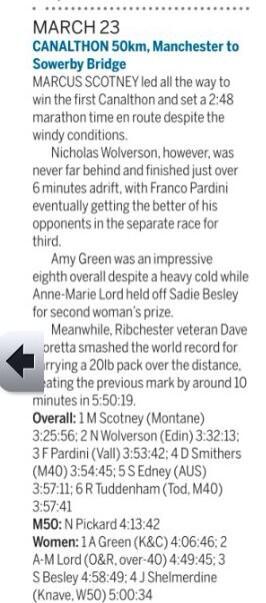 In <a href="/AthleticsWeekly/">AW</a> for my 2nd lady place at the @Canalathon! Great race now looking forward to <a href="/Marathon_Mcr/">Manchester Marathon</a> !