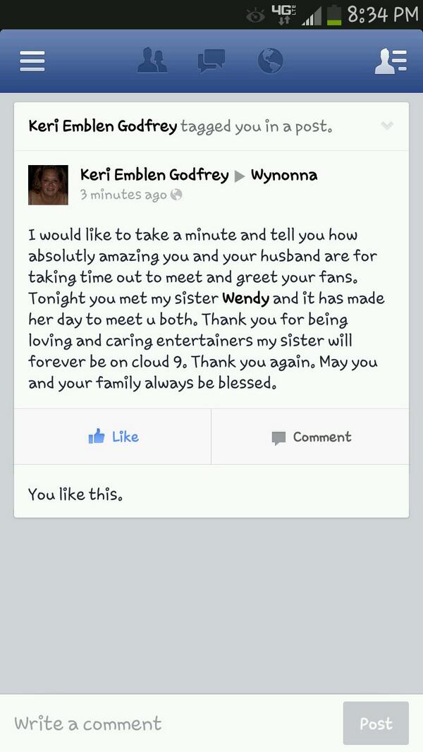 LuvMeSumAdele's tweet image. @WynonnaMusic a thank you from my sister!  Last night was PRICELESS!  #WILLNEVERFORGETIT  #THANKYOU!!!