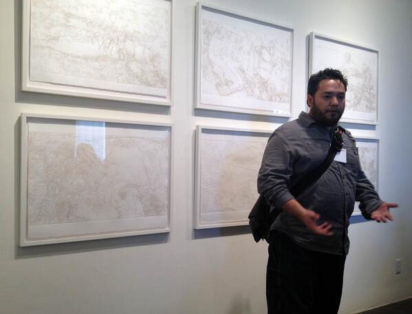 KalaInstitute's tweet image. Miguel A. Aragón explains his White Juarez Series, 2013 - #ApproachingZero at Kala, #SGCI2014