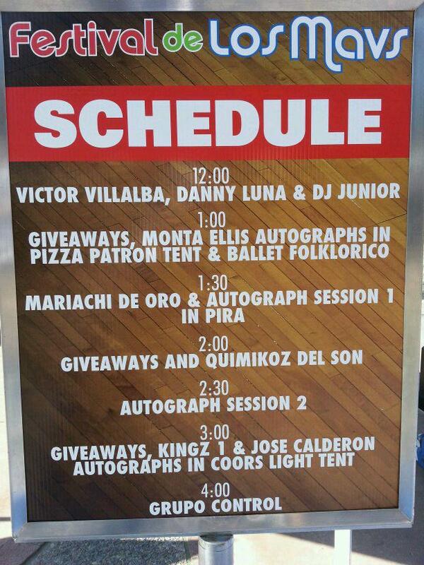 LatinoMixDFW's tweet photo. Aqui el schedule del #MavsFest @DallasMavs @dannyluna @univisiondfw http://t.co/ee9FpwjLqa