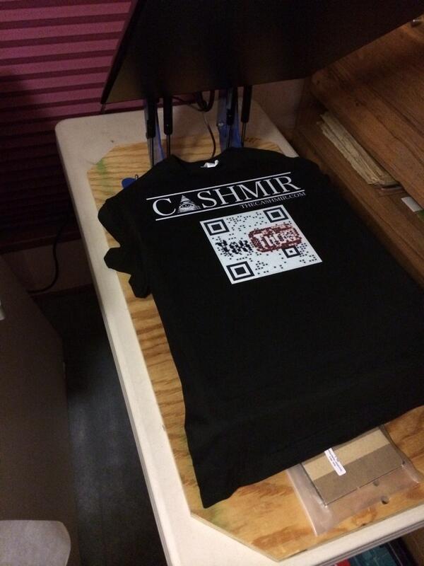 InkdonGraphics's tweet image. QR promo shirt we did for our local artist. Promote your business today! #wesupport! #DTGprinting