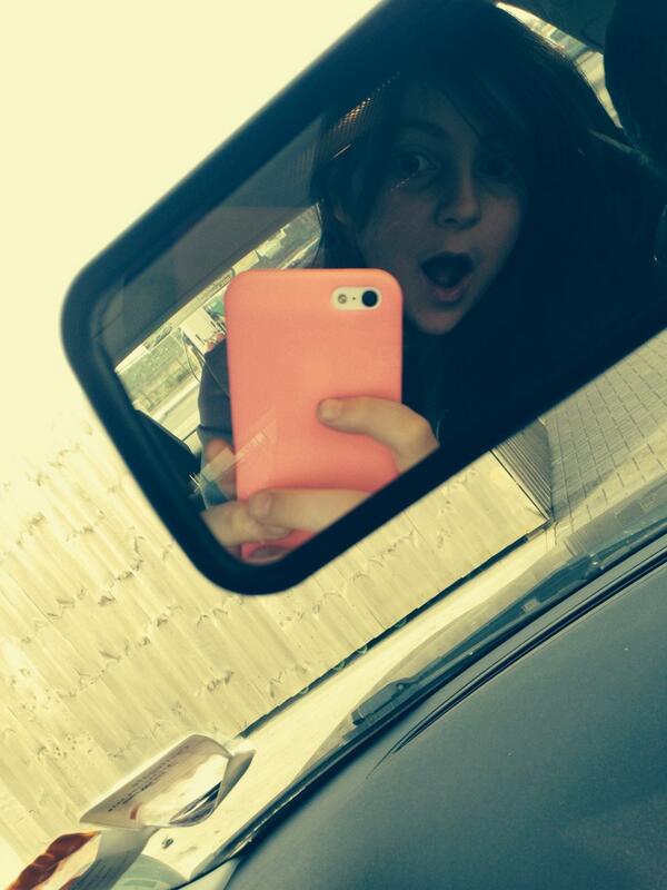 In the new car!