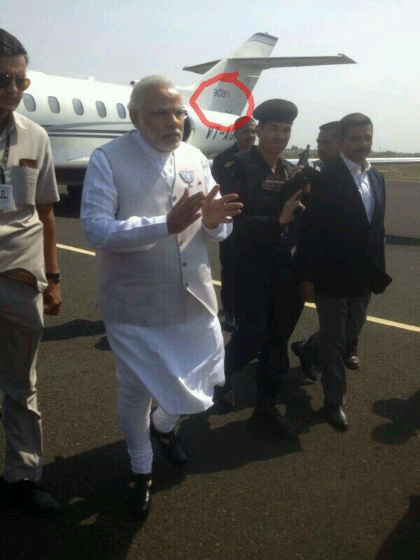 A Glaring 'Adani' On Narendra Modi Private Jet 