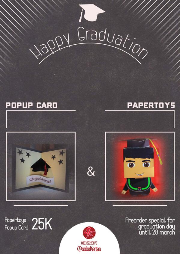 sobeKertas's tweet photo. Special For Graduation, and Launching NEW Product From #sobeKertas .. papertoys graduation IDR 25K http://t.co/uPGiKtMHdR @hipmiunivtelkom
