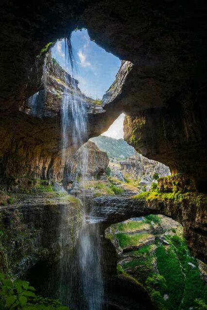 PlacesWow's tweet photo. Baatara Gorge waterfall, Lebanon http://t.co/VfQ8WIKwbO