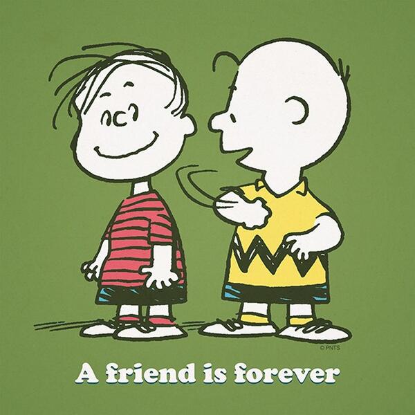 Snoopy's tweet image. A friend is forever.