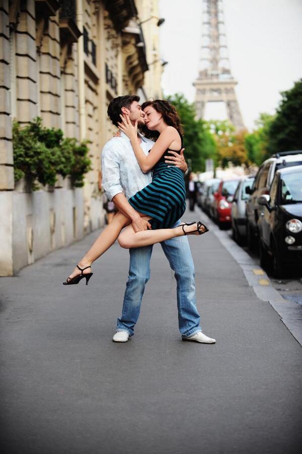 Glamour kissing petite street