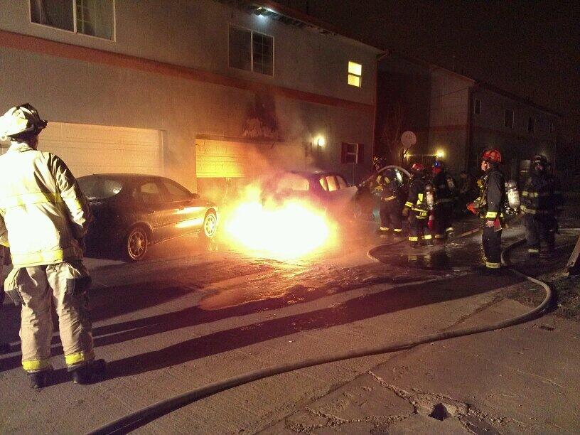 Photo from the car/duplex fire at approximately 0530 today.