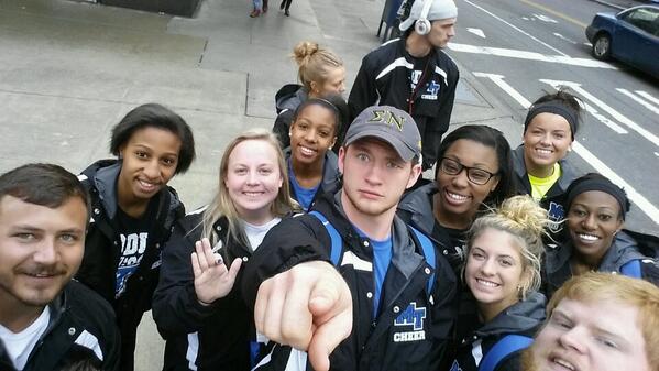 Heading to morning breakfast with <a href="/Mtsucheer/">MTSUCheer</a> before gameday activities here in Seattle!!!