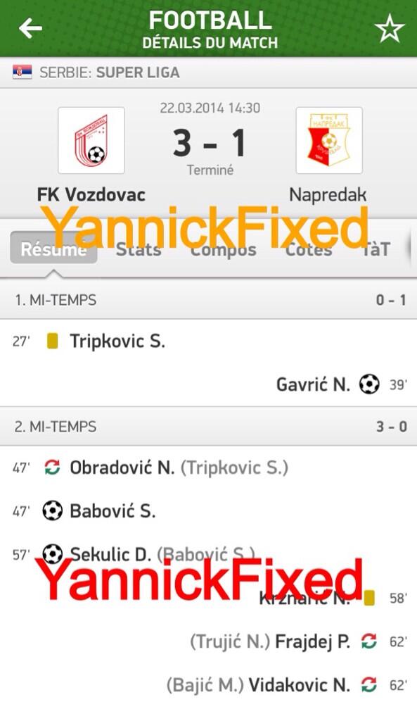 YannickFixed's tweet image. /!\ Le Fixed de Samedi 22/03/2014 qui passe ! /!\ Merci à ceux qui m'ont fait confiance, je vous l'avais dit! #Fixed