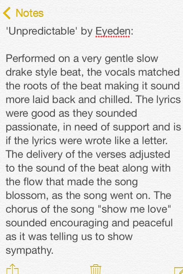 UnsignedNetwork's tweet photo. CHECK OUT THIS QUICK REVIEW ON @eyedenmusic song "Unpredictable" http://t.co/Pj0Wernqv9