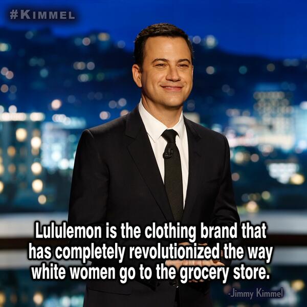 JimmyKimmelLive's tweet photo. #Lululemon #yogapants #Kimmel http://t.co/BFktPSnHMs