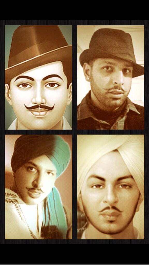 JazzShere's tweet photo. REMEMBERING THE GREAT FREEDOM FIGHTERS SHAHEED BHAGAT SINGH OUR IDOL. VAH JATTA. HURRRR http://t.co/9J16Mq4Rm6