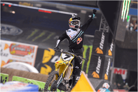FOXSports's tweet photo. .@JS7's comeback win in Toronto will go down as one of the best rides in Supercross history: http://t.co/sKiK3FFpO0 http://t.co/Uod7AI0BUj