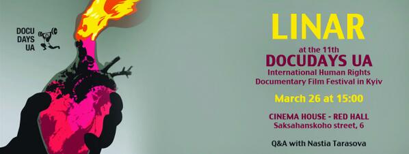 LinarMovie's tweet photo. Yes, #LINAR goes to Kyiv. And we’d like to express our admiration for the organizers of the 11th #DocudaysUA ! http://t.co/4XbpcWngzc