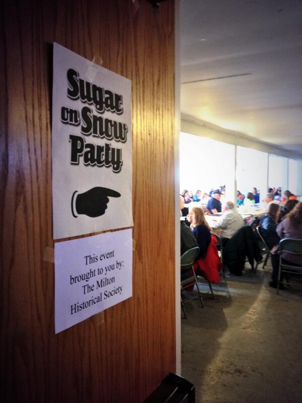 miltonindy's tweet photo. Harjit's on the maple beat! MT @hoorge: Sugar-On-Snow Party at the #MiltonVT Grange. Free &amp; yummy. #thisvt #btv #vt http://t.co/7XKEYHVwzg