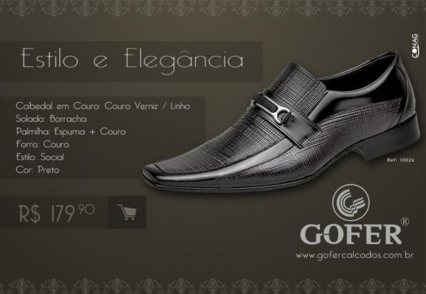 sapato social masculino de couro gofer premium