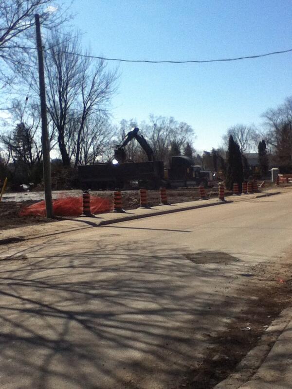 The sound of a Sunday: robins sings, children laugh, &amp; Branthaven loads 100 trees it has killed on Ghent Ave.