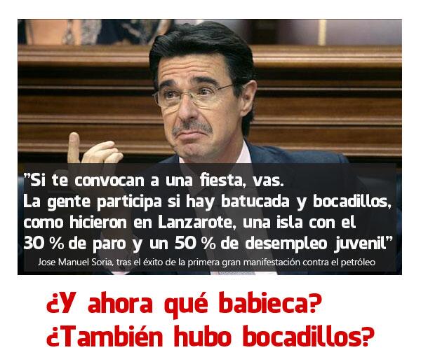 lanzarotelandia's tweet photo. Esta noche seguimos a #SoriaBabieca en @ObjetivoLaSexta .. ayer salimos 15.000 en Lanzarote, y no por los bocadillos http://t.co/7JOHBECzEn