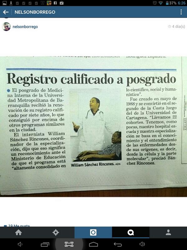 Unimetrobaq's tweet photo. Nueva renovación de nuestro registro calificado posgrado en  Medicina Interna #SoyUnimetro http://t.co/Z3RpX65bRP