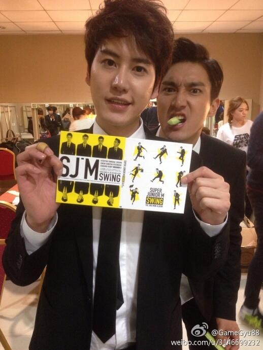 the_oneshots's tweet photo. .@siwon407, that's the exact face I made when I first saw your 'stache. @GaemGyu, no complaints. #SeeYaStache #SJM http://t.co/lKYlZ2j3XG