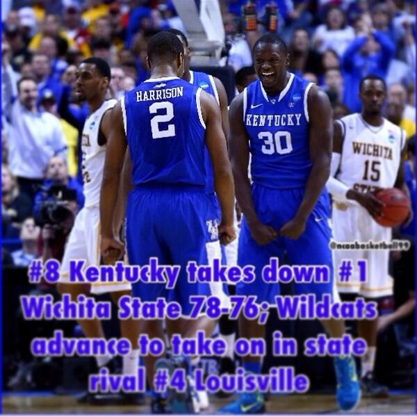 _blake_hall's tweet photo. Kentucky advances! 😆 http://t.co/OxPYg9Bs78