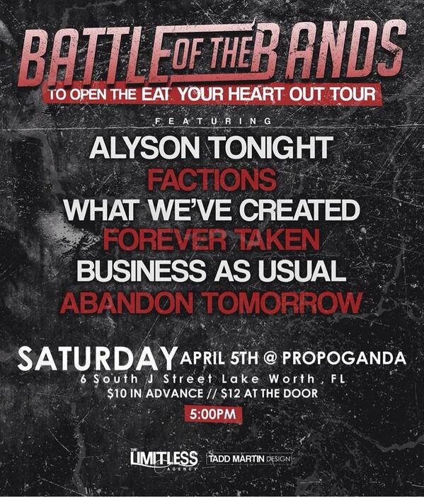 WWCreated's tweet image. Come out to Propaganda April 5th!