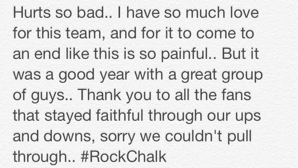 WayneSeldenJr's tweet photo. #RockChalk http://t.co/3dv0TZSCsU