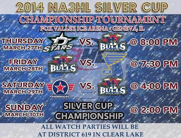 NorthIowaBulls's tweet photo. 2014 @NA3HL #SilverCup #NIBulls Schedule #Defend2TheEnd http://t.co/4k5E5OI3GD