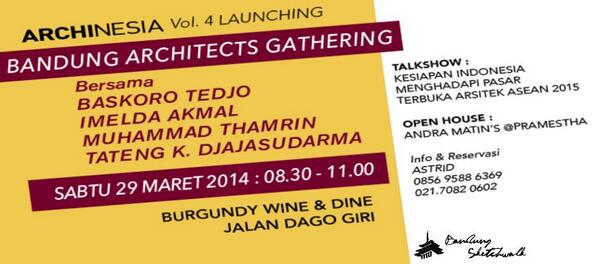 Bagi rekan2 arsitek Jakarta yg weekend ini berencana ke Bandung, yuk datang ke <a href="/ARCHINESIA/">ARCHINESIA Bookgazine</a> #4 Launching Roadshow!