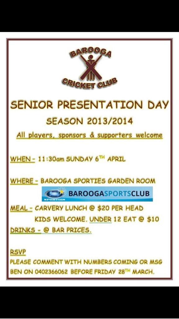 Barooga Cricket Club (@baroogacc) on Twitter photo 