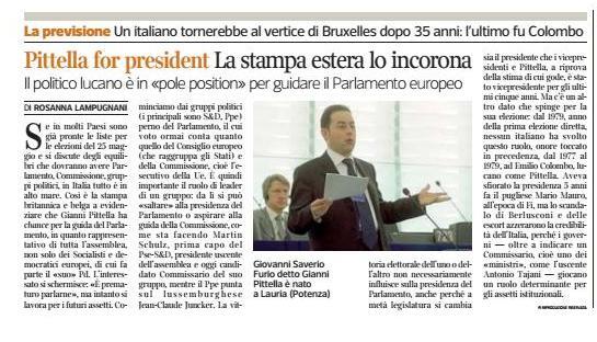 sergioragone's tweet photo. Oggi nell'allegato Economia del @corrmezzogiorno si parla di @giannipittella presidente PE http://t.co/Om6wLz363s http://t.co/Vj8VK2OPdM
