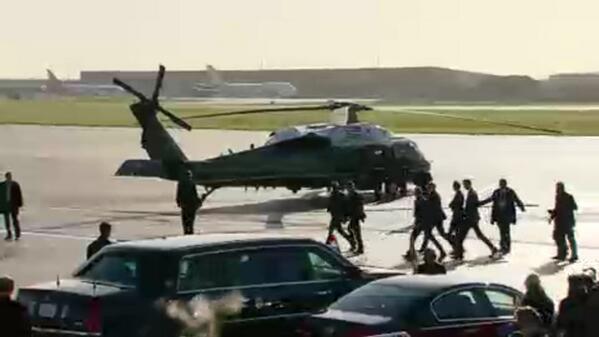 Zo Obama is ook geland en gaat gelijk de lucht weer in.... #NSS2014