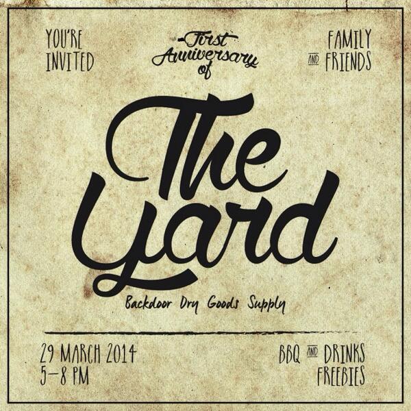 Don't forget our anniversary BBQ and hangout eve on 29th March 2014 at the backdoor! Foods, drinks &amp; goodies await!