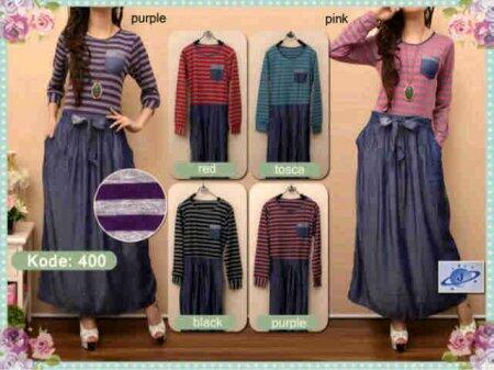 ShopaRN's tweet image. Maxi denim kombi atasan kaos salur, allsize fit to L hanya 124rb :)