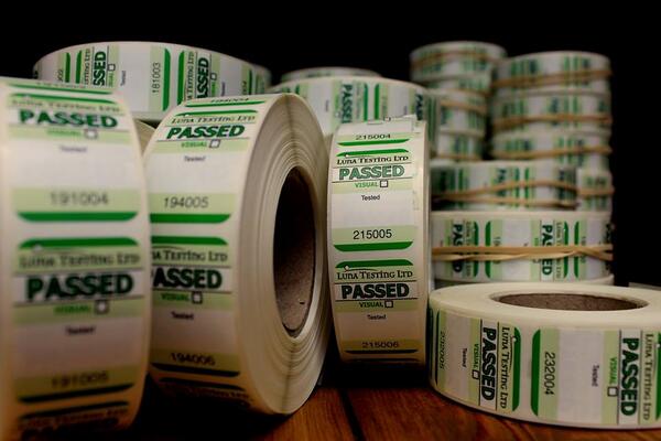 LunaTestingLtd's tweet photo. Our new labels, all 60000 of them, ready to be distributed far and wide as we diligently pat test around the UK. http://t.co/jmhoA6eMue
