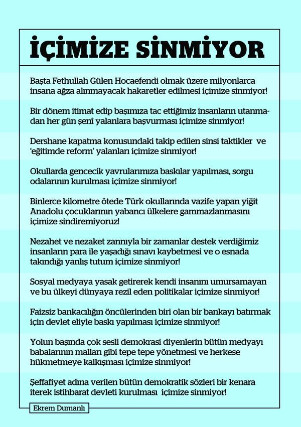#İçimizeSinmiyor - Ekrem Dumanlı 

zaman.com.tr/ekrem-dumanli/…