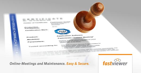FastViewerUK's tweet image. FastViewer successfully re-certificated by the German TÜV Süd fastviewer.com/en/news/ #FastViewer #OnlineMeeting