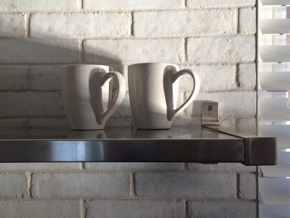 💙New coffee space,shelves&amp;tiles #midcenturyhome  #renovation #midcenturycolumbus #columbus #senecatiles #handmoldtile