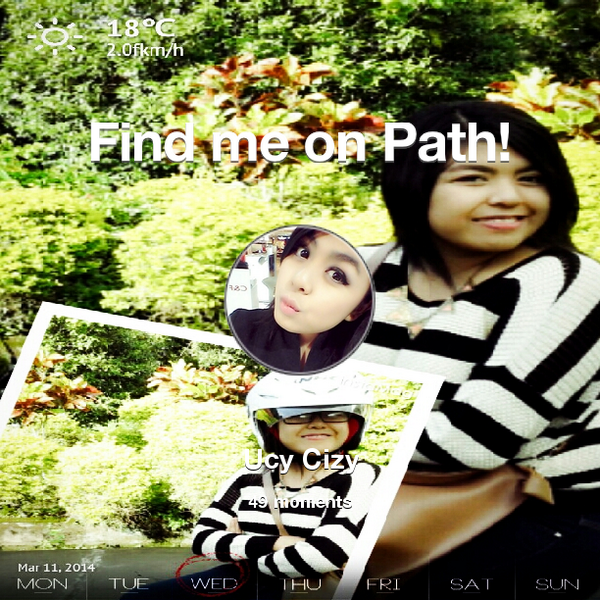 ucizy's tweet photo. I've shared 49 memories with my friends on #Path - see them now at http://t.co/2iOztdECPi! #thepersonalnetwork http://t.co/V7A70VPaYS
