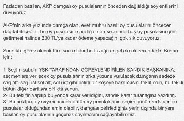 Sandık görevlisi olacaklara tavsiye niteliğindedir. Tedbir amaçlı güzel bir bilgi lütfen RT <a href="/edihvet/">Şebnem Sönmez</a>